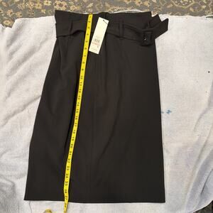 CALVIN KLEIN Classic Black office Knee Length Pencil Skirt W Belt Size 10 NWT